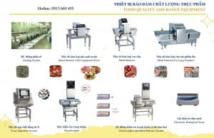 Thiết bị kiểm định chất lượng Anritsu gồm máy dò kim loại, máy X-ray tạp chất, máy kiểm tra trọng lượng, cân phân cỡ