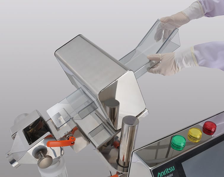 Máy dò kim loại ngành dược Anritsu – dễ vệ sinh, tháo lắp không cần dụng cụ Tháo lắp nhanh không cần dụng cụ máy dò kim loại ngành dược Anritsu
