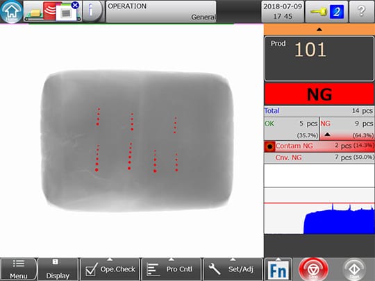 Giao diện vận hành trực quan của máy X-ray dò thùng XR75 với phần mềm cài đặt dễ dàng