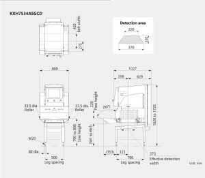 Bản vẽ kỹ thuật máy X-ray DualX HR Anritsu dùng kiểm tra tạp chất trong thực phẩm