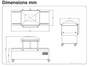 Bản vẽ kỹ thuật máy đóng gói chân không Polar chi tiết kích thước